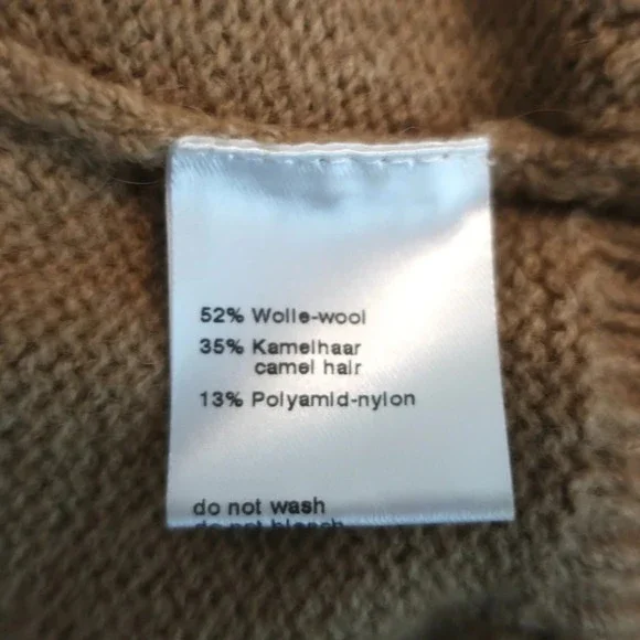 Akris Punto Fringe Sweater Wool & Camel Hair Basketweave Knit Size 12 NEW - Picture 8 of 9